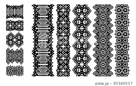 Art with black fantasy seamless paint brushes set Art with black fantasy seamless paint brushes set 95560557