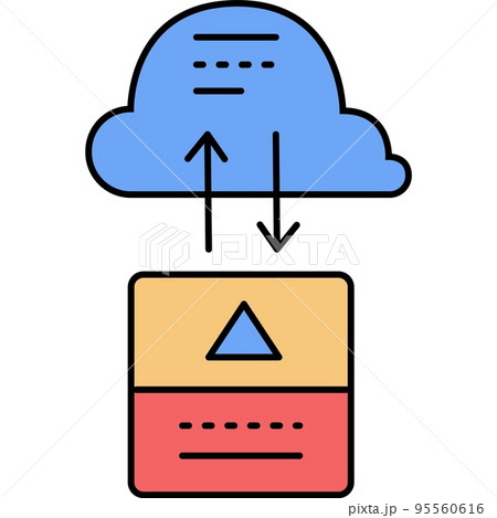 Cloud data download upload arrow vector icon 95560616