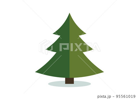 Christmas tree vector icon. Modern style fir symbol in color for holiday decoration, gift card design. Christmas tree vector icon. Modern style fir symbol in color for holiday decoration, gift card design. 95561019