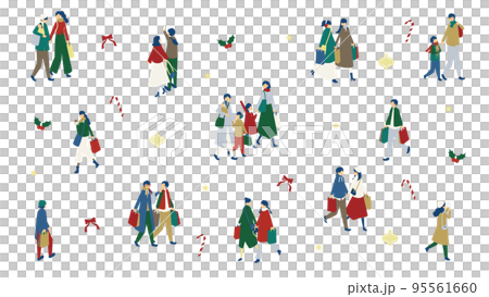 人們在聖誕節享受購物 95561660