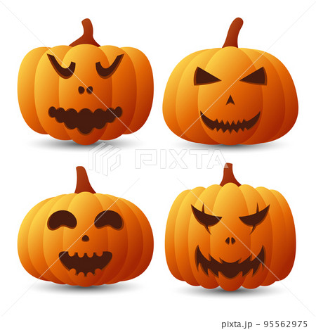 Halloween Pumpkin Face Collection, Vector illustration 95562975