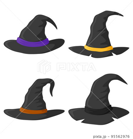 Set of Wizard Hat isolated on white background Set of Wizard Hat isolated on white background 95562976