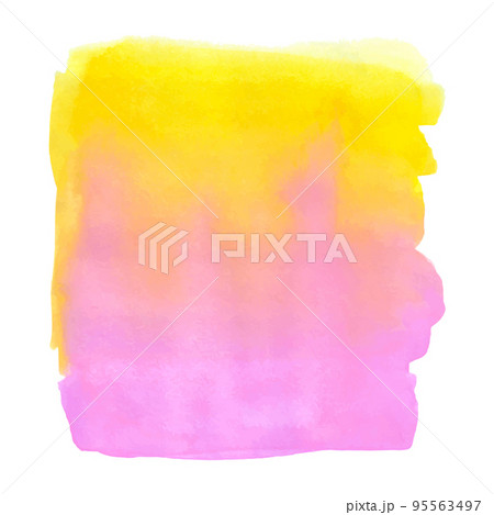 Watercolor abstract yellow-pink stain isolated. 95563497