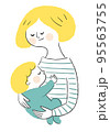 赤ちゃんを抱く母 95563755