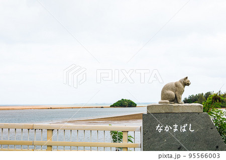 西表島 仲間橋のイリオモテヤマネコ像 西表島 仲間橋のイリオモテヤマネコ像 95566003
