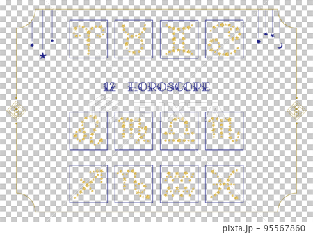 Mark sign of 12 constellations made of stars Mark sign of 12 constellations made of stars 95567860