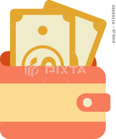 wallet and money illustration in minimal style wallet and money illustration in minimal style 95568980