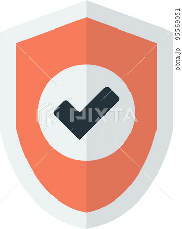 The shield and correct mark illustration in minimal style 95569051