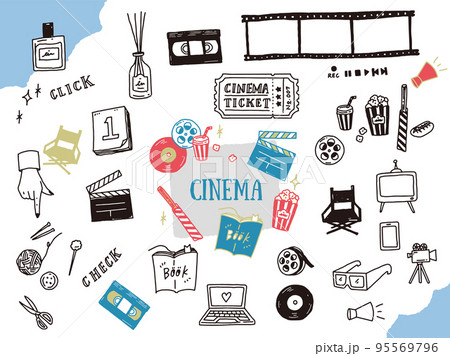 白黒、モノトーン、線画のイラスト(手書き、オシャレ、雑誌、ファッション、映画、手芸) 95569796