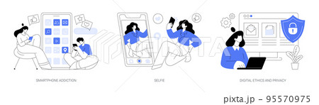 Digital behaviour abstract concept vector illustrations. Digital behaviour abstract concept vector illustrations. 95570975