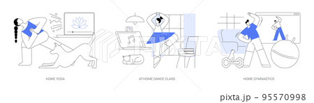 Stay active amid quarantine abstract concept vector illustrations. Stay active amid quarantine abstract concept vector illustrations. 95570998