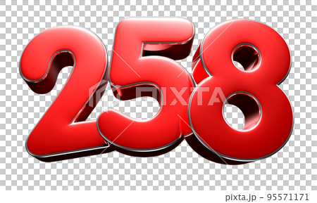 Number 258 red. Number 258 red. 95571171