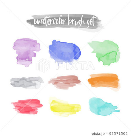 Watercolor colorful stains isolated on white background. Watercolor colorful stains isolated on white background. 95571502
