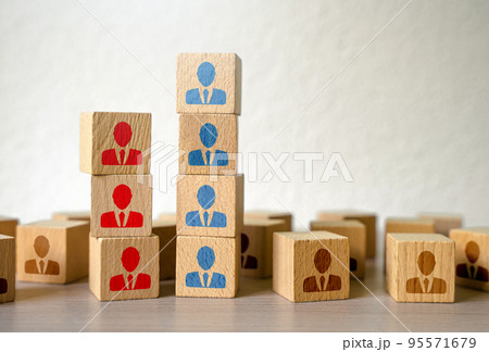 Competing teams compete for the best recruits. Offering the best salaries and conditions for professionals. Rivalry concept. Strategy and business planning. Hiring and recruiting in the labor market 95571679