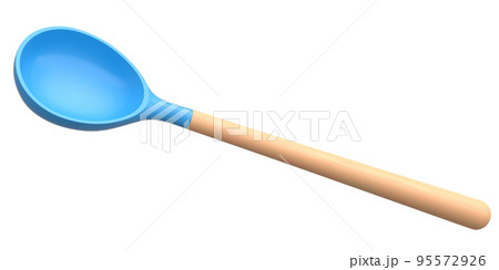 Silicon solid spoon or kitchen utensils on white background. 95572926