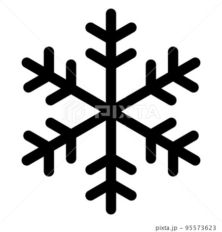 Simple black winter snowlake icon 95573623