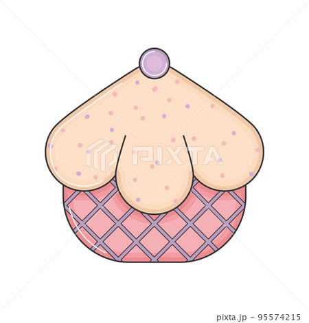 Isolated colored cupcake sketch icon Vector Isolated colored cupcake sketch icon Vector 95574215