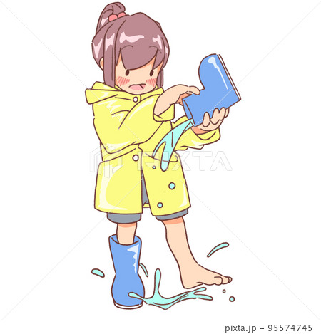 長靴から水を出す女の子 長靴から水を出す女の子 95574745
