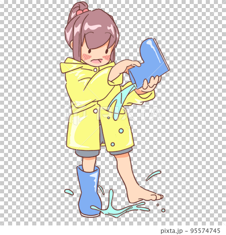 長靴から水を出す女の子 長靴から水を出す女の子 95574745