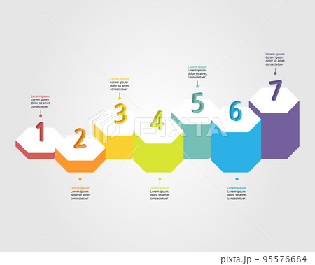 timeline with number template for infographic presentation template with 7 element for banner 95576684