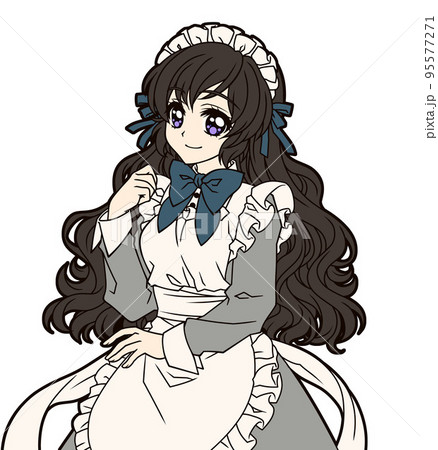 ゆ*。様 メイド服 女の子 手書きイラスト ゆ*。様 メイド服 女の子