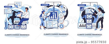 Change climate awareness metaphor, saving planet, World Environment Day, global warming ecological problems 95577650