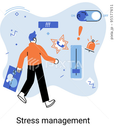 Stress management abstract metaphor, pressure control, depression, emotional tension, mental health 95577651