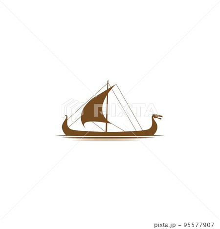Viking ship icon logo design illustration Viking ship icon logo design illustration 95577907