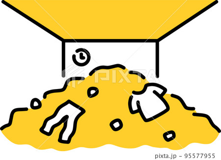 ゴミが溜まった家　部屋　イラスト 95577955