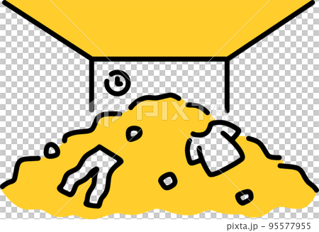 ゴミが溜まった家　部屋　イラスト 95577955
