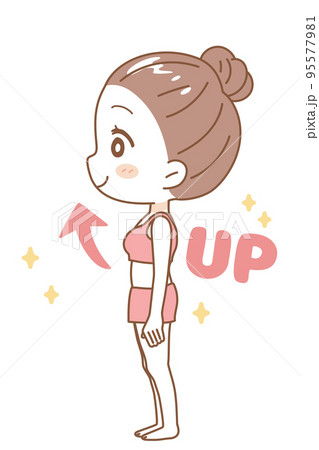 女性 バストアップのイラスト 全身図 女性 バストアップのイラスト 全身図 95577981