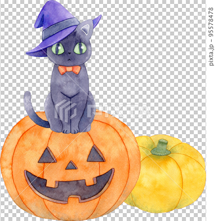 黄色いかぼちゃ 赤いかぼちゃ 猫とかぼちゃのアクリルアート