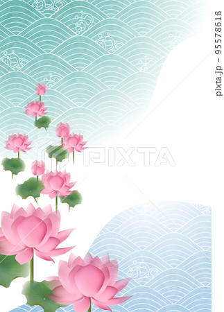 喪中 和柄 蓮 背景  喪中 和柄 蓮 背景  95578618
