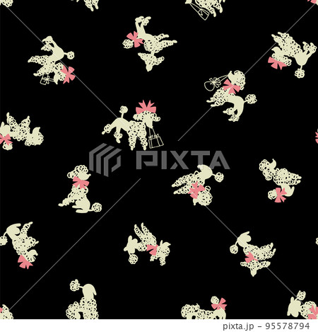 可愛いプードルの総柄, 95578794