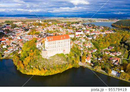 Panoramic view of old Plumlov castle 95579419