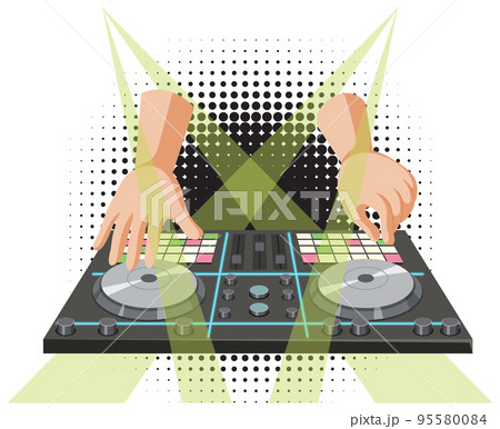 Music DJ controller icon on white background 95580084
