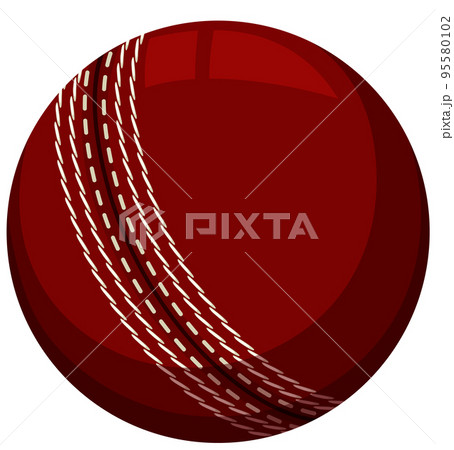 A cricket ball on white background 95580102