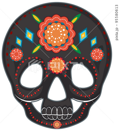 Mexican painted skull isolated Mexican painted skull isolated 95580613