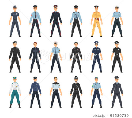 Police Officer from Around the World Wearing Uniform Big Vector Set Police Officer from Around the World Wearing Uniform Big Vector Set 95580759