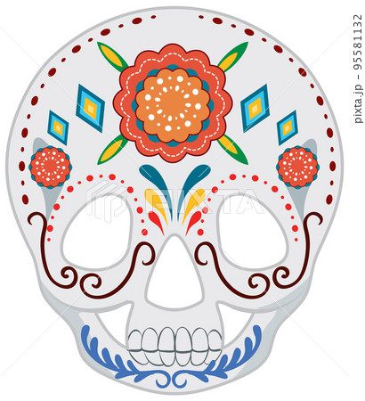 Mexican painted skull isolated Mexican painted skull isolated 95581132