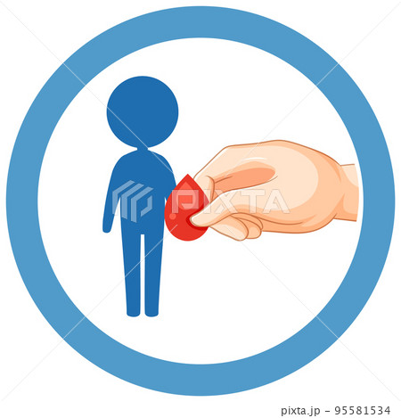 Blood drop with human symbol concept Blood drop with human symbol concept 95581534