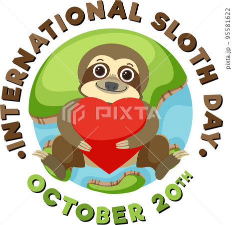International sloth day banner concept vector International sloth day banner concept vector 95581622
