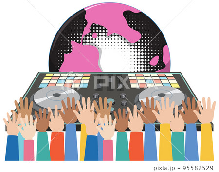 Music DJ controller icon on white background 95582529