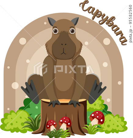 Cute capybara in cartoon flat style Cute capybara in cartoon flat style 95582560