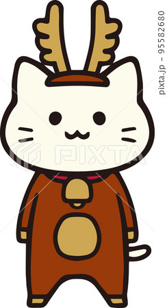 クリスマスねこ（トナカイ） 95582680