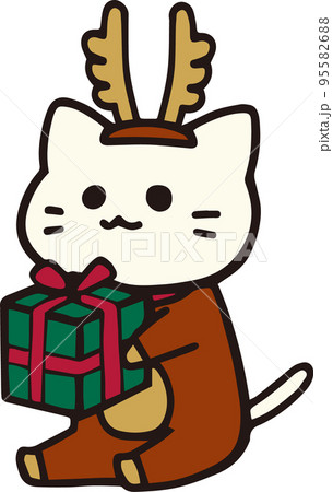 クリスマスねこ（トナカイ）のイラスト素材 [95582688] - PIXTA