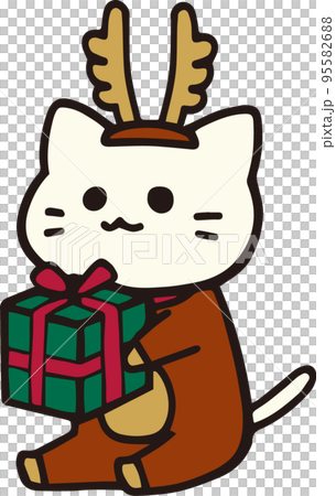 クリスマスねこ（トナカイ）のイラスト素材 [95582688] - PIXTA