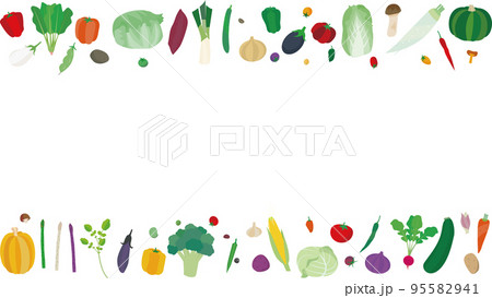 上下に配置されたたくさんの野菜 95582941
