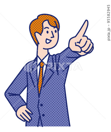 指差しポーズをとる男性 95582945