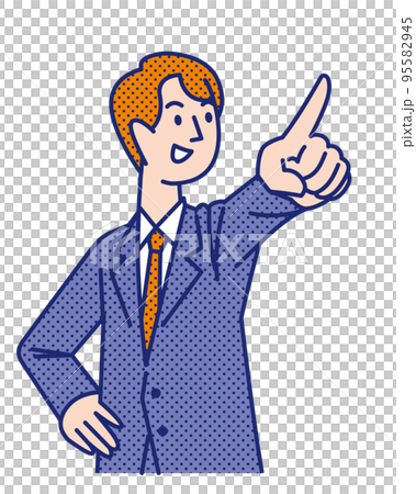 指差しポーズをとる男性 95582945